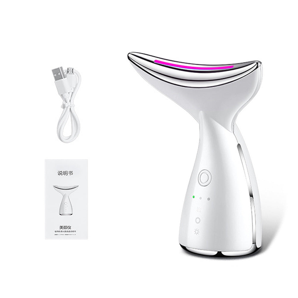 EMS Microcurrent Neck Face Beauty Device With 3 Colors LED Photon Therapy Skin Tighten Reduce Double Chin Face Lifting Devices.