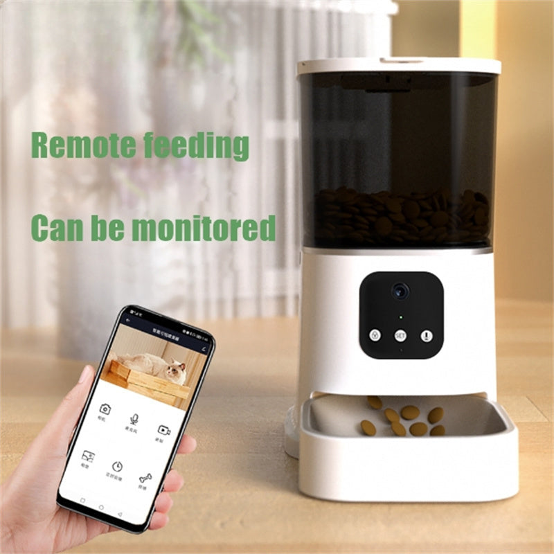 Pet Automatic Feeder Large Capacity Smart Voice Recorder APP Control Timer Feeding Cat Dog Food Dispenser With WiFi Pet Bowl.