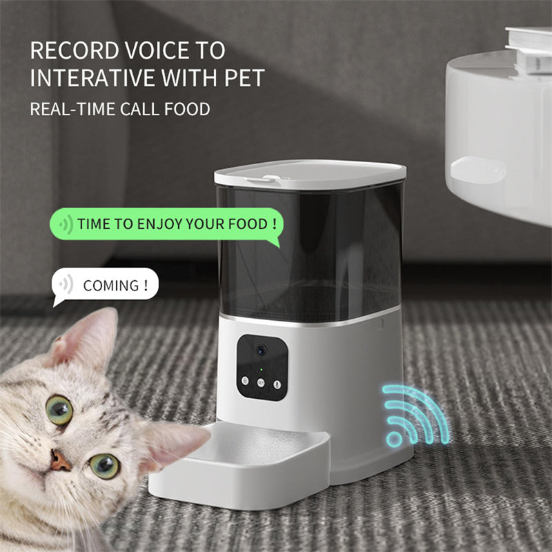 Pet Automatic Feeder Large Capacity Smart Voice Recorder APP Control Timer Feeding Cat Dog Food Dispenser With WiFi Pet Bowl.