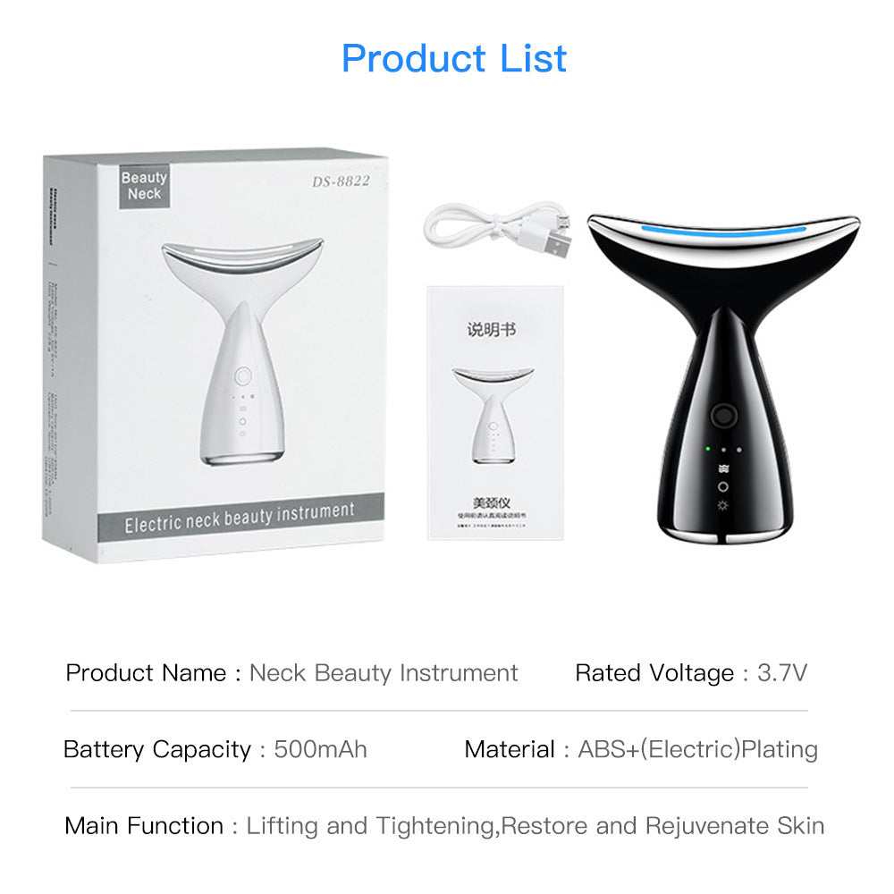 EMS Microcurrent Neck Face Beauty Device With 3 Colors LED Photon Therapy Skin Tighten Reduce Double Chin Face Lifting Devices.