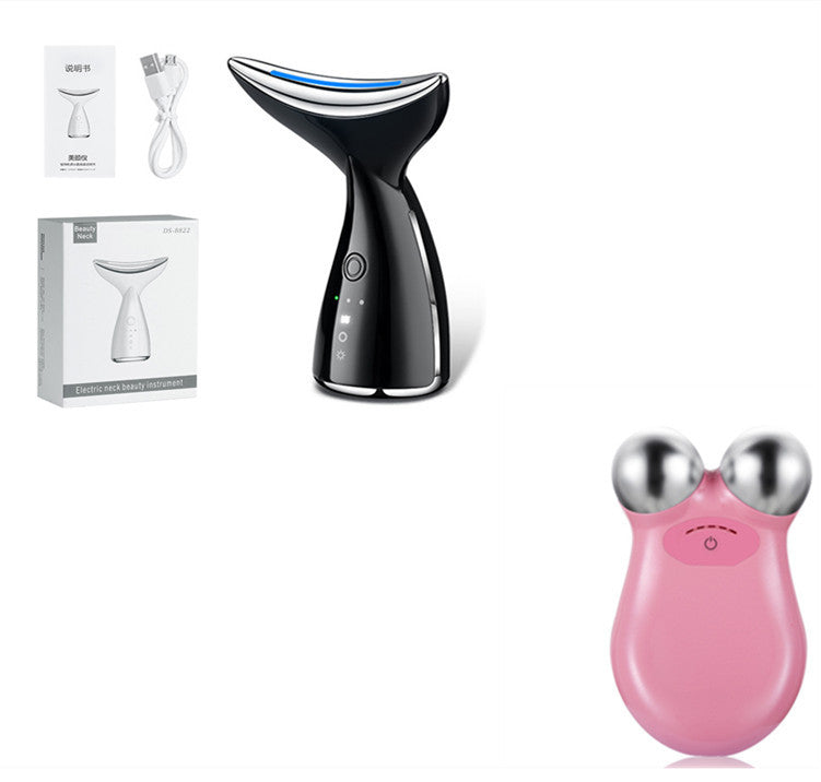EMS Microcurrent Neck Face Beauty Device With 3 Colors LED Photon Therapy Skin Tighten Reduce Double Chin Face Lifting Devices.