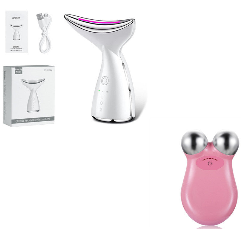 EMS Microcurrent Neck Face Beauty Device With 3 Colors LED Photon Therapy Skin Tighten Reduce Double Chin Face Lifting Devices.